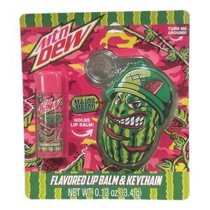 1 x Taste Beauty Oval Mtn Dew Lip Balm Major Melon Flavored + Keychain/Keyring